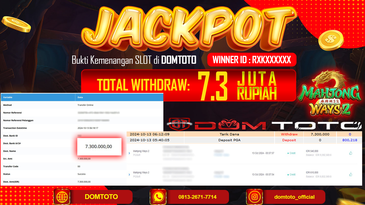 JACKPOT SLOT MAHJONG WAYS 2 13 OKTOBER 2024